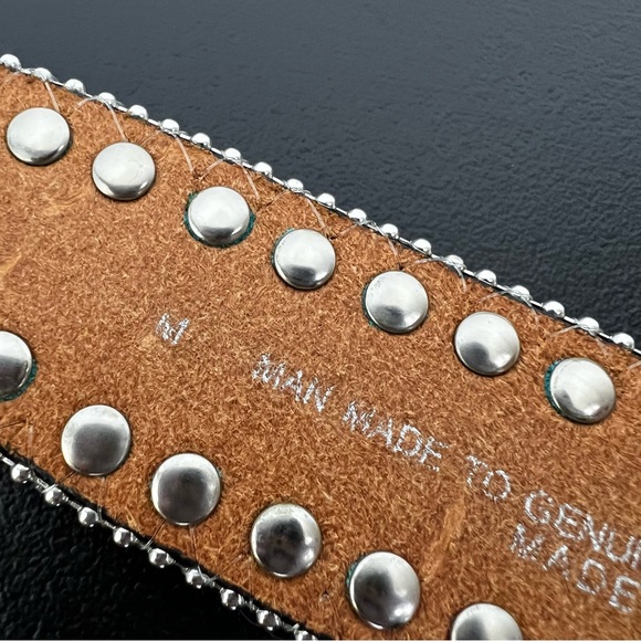 Blazin Roxx Western Womens Belt Gator Scalloped Rhinestone Black N3512001 - Picture 8 of 11